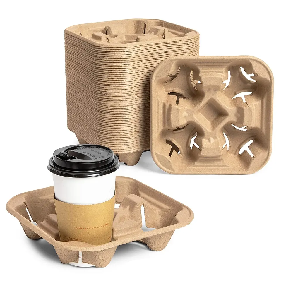 4-Cup Coffee Carriers for Cafés and Restaurants