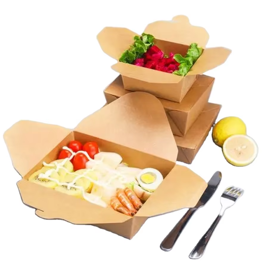Kraft Paper Lunch Boxes For General Take-away Meals