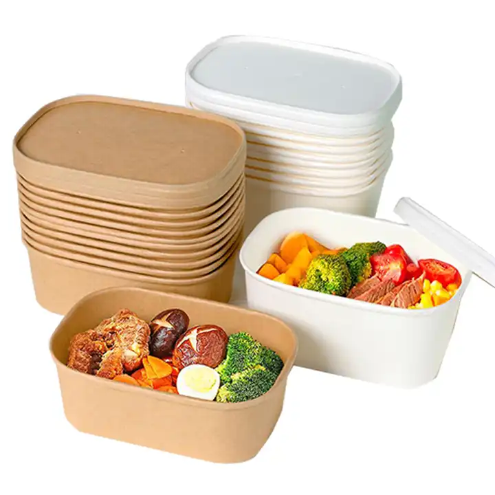 Rectangular Takeaway Containers for Rice, Salad