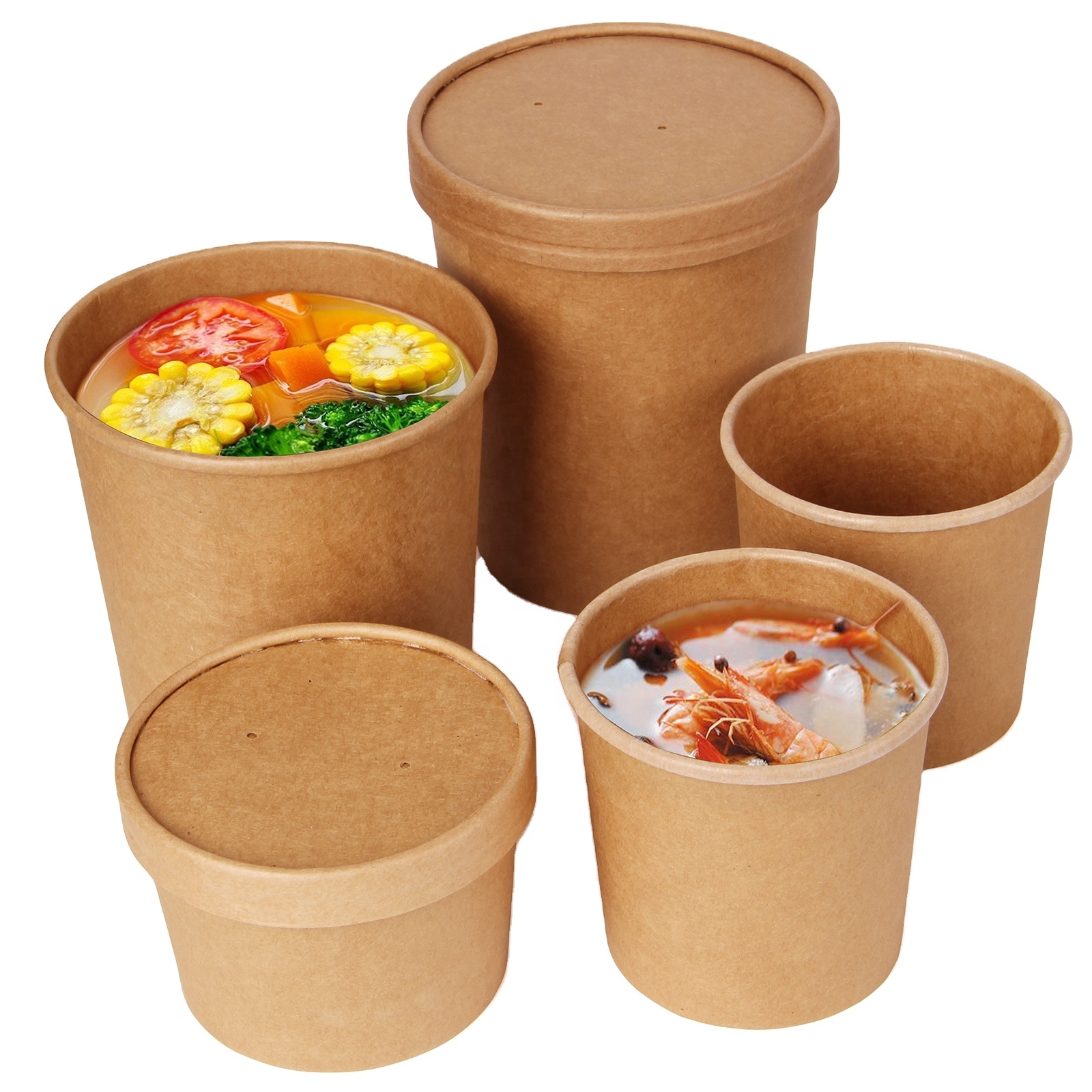 Custom Paper Soup Cups for Soup, Porridge & Desserts